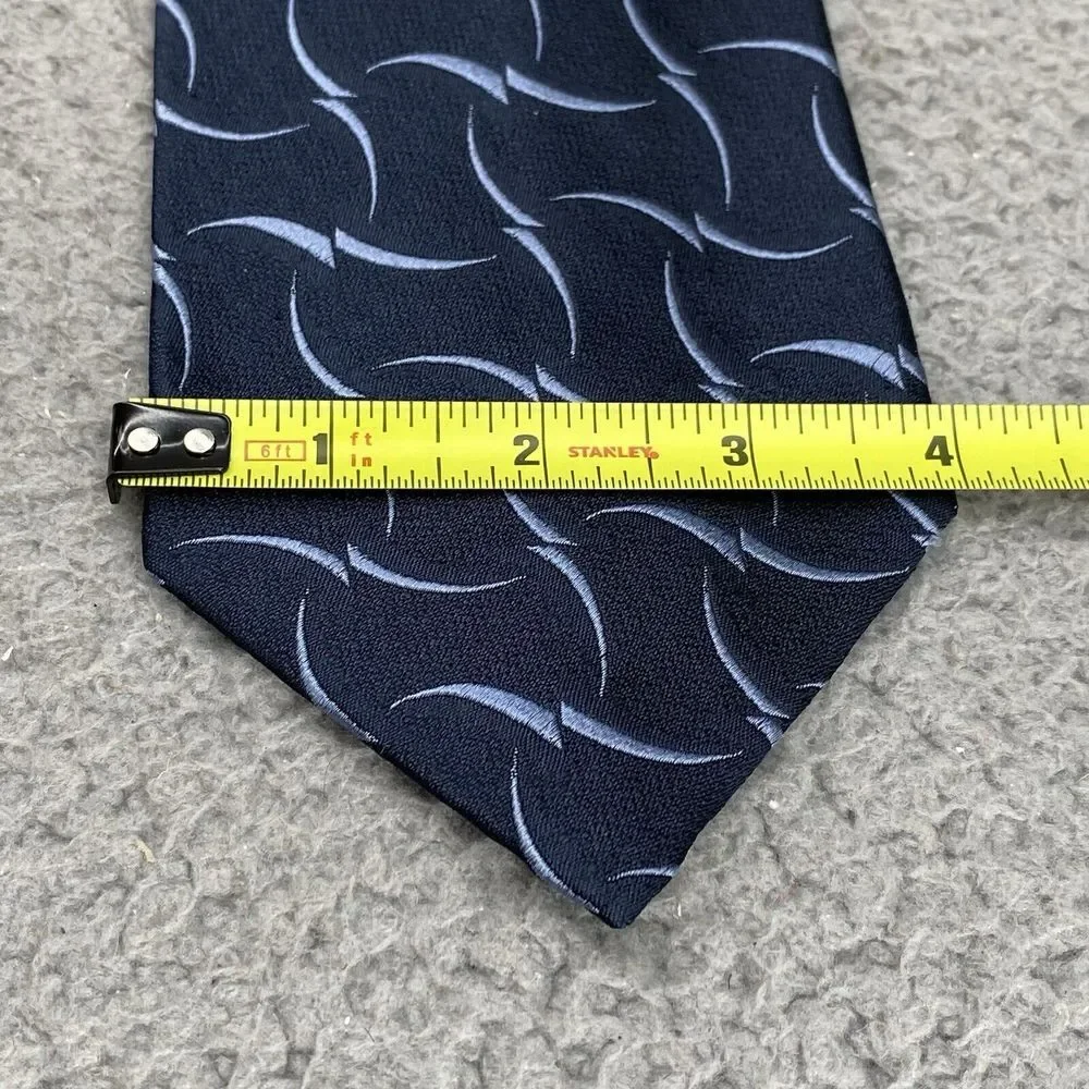 Nordstrom XMI Silk Neck Tie Blue Abstract‎ Paisley Hand Sewn Made USA Corpcore